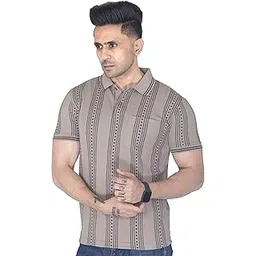 rosy rains Polo Neck Printed Cotton Blend T-Shirt for Men | Half Sleeves Tshirt | Casual Regular Fit | Standard Collar-picture-22