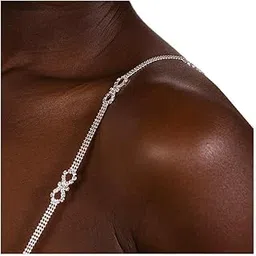 rotaiboes 1 Pair Adjustable Rhinestone Bra Straps Crystal Underwear Lingerie Chain Rhinestone Shoulder Strap for Wedding Dress Bra Shoulder Chain for Women-picture-52