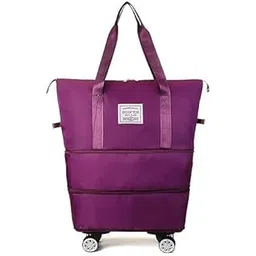 roumyks your trust is our dream Nylon 41 Liter Expandable Travel Bags for Women, Duffle Bags for Women Luggage, Foldable Vanity Traveling Bag, Waterproof Hand Bag for Ladies Personal Items(Wine)-picture-19