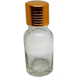 Round Shape Clear Glass Bottles with Plastic Inner and Metal Cap, Pack Of 6Pcs, 15ml Each | Bottles To Store Essential Oils | Bottles To Store Fragrances | Bottles To Store Attar |-picture-16