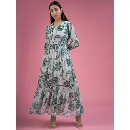 all about you Floral Print Georgette Fit & Flare Maxi Dress-image-29