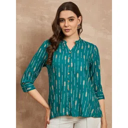 routes by all about you all about you Floral Keyhole Neck Ethnic Top-picture-39