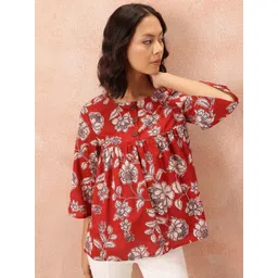 routes by all about you all about you Floral Print Cotton Top-picture-38