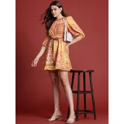 routes by all about you all about you Floral Print Waist Tie-Up Fit & Flare Dress-picture-25