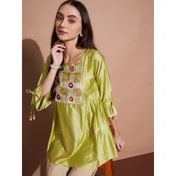 routes by all about you all about you Puff Sleeve Studded Longline Top-picture-28