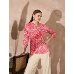 routes by all about you all about you Women Ethnic Motifs Printed High-Low Top-picture-33