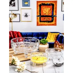 Roxx Transparent Glass 7-Piece Dessert Bowl & Serving Bowl Set-picture-41