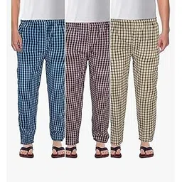 roxz 100% Cotton Checkered Regular Lounge Pant Pyjama for Men |Men's Cotton Checkered Pajama Lower Pant|-picture-41