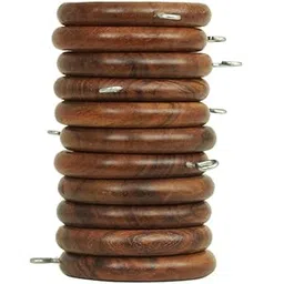 Royal Craft Expertise™ Wooden Handmade & Handcrafted Curtain Rings/Hooks/Clips for 1.25 to 2.5 Inch Curtain Rod (Pack of 50) (Inner Dia 2.5, Outer Dia 3.5 Inch, Brown, Natural Sheesham Wood) (50)-picture-22