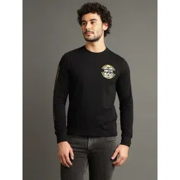 Royal Enfield Black Cotton Blend Regular fit Solid T-Shirt-picture-23