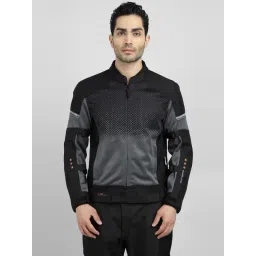 Royal Enfield Black Regular Fit Polka Dots Biker Jacket-picture-32