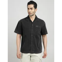 Royal Enfield Black Regular Fit Solid Denim Shirt-picture-21