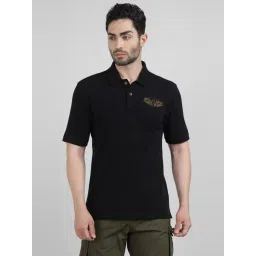 Royal Enfield Black Regular Fit Solid Polo T-Shirt-picture-18