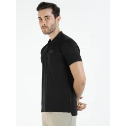 Royal Enfield Black Regular Fit Solid Polo T-Shirt image 3