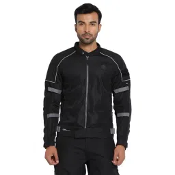 Royal Enfield Black Regular Fit StreetWind V3 Biker Jacket-picture-28