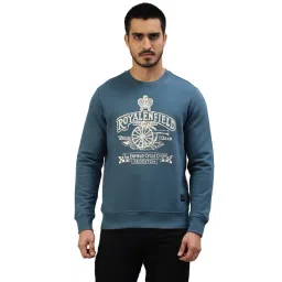 Royal Enfield Blue Regular Fit Printed Sweatshirt-picture-30