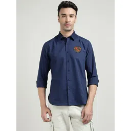 Royal Enfield Blue Regular Fit Solid Shirt-picture-22