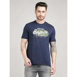 Royal Enfield Blue Solid Short Sleeves T-Shirt-picture-18