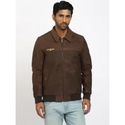 Royal Enfield Brown Regular Fit Solid Jacket-picture-16