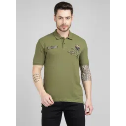 Royal Enfield Green Solid Short Sleeves T-Shirt-picture-48