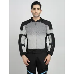 Royal Enfield Grey Regular Fit Polka Dots Biker Jacket-picture-44