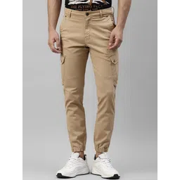 Royal Enfield Men Solid Mid-Rise Regular Fit Cargos-picture-42