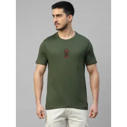Royal Enfield MLG Dark Olive Regular Fit Logo Crew T-Shirt-picture-42