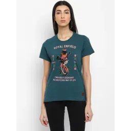Royal Enfield Teal Classic Melange T-Shirt-picture-17
