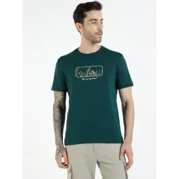 Royal Enfield Teal Regular Fit Print T-Shirt-picture-32