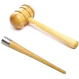 royal enterprise Sports Wooden Cricket Bat Grip Cone Applicator & Knocking Hammer Combo Pack Wooden Bat Mallet-picture-15