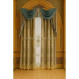 Royal Grey Velvet Curtain Set with Embroidered Motifs &– Heavy Designer Drapes for Living Room & Bedroom 1 Panel (Royal Grey) Size - W 52 INCHES X H 108 INCHES-picture-19