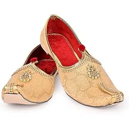 royal khwaab Men's Wedding Juttis/Punjabi Jutti & Sherwani Juti Pure Traditional Stylish Ethnic Mojaris/Wedding Shoes 100% Comfortable Handcrafted B9 image 1