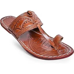 royal khwaab Men's Kolhapuri chappals Leather hardcrafted Stylish,Ethinicwear & Dailywear Designed with Excellence 100% Comfortable.-picture-23