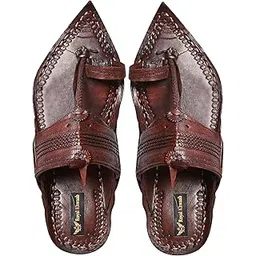 royal khwaab Men's Kolhapuri chappals Leather hardcrafted Stylish,Ethinicwear & Dailywear Designed with Excellence 100% Comfortable.-picture-13