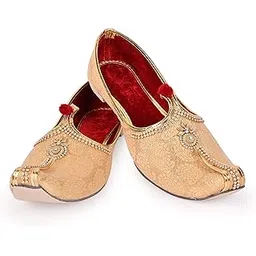 royal khwaab Men's Wedding Juttis/Punjabi Jutti & Sherwani Juti, Pure Traditional & Stylish Ethnic Mojaris/Wedding Shoes 100% Comfortable & Handcrafted (RK-B11)-picture-32