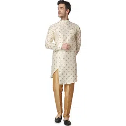 Royal Kurta GANESHPRINT-INDOWESTERN-KURTA-GOLD Printed Sherwani-picture-12