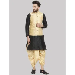 ROYAL KURTA Men Black Kurta with Dhoti Pants & Nehru Jacket-picture-21