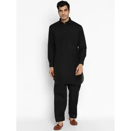 ROYAL KURTA Men Black Pathani Kurta with Salwar-picture-33