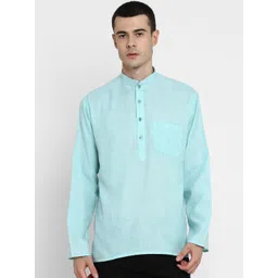 ROYAL KURTA Men Blue Thread Work Summer Sheers Kurta-picture-29