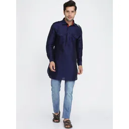 ROYAL KURTA Men Dupion Silk Pathani Kurta-picture-41