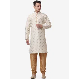 ROYAL KURTA Men Ethnic Motifs Printed Kurta with Churidar Pants-picture-38