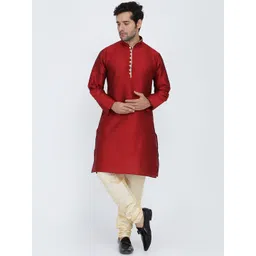 ROYAL KURTA Men Maroon Summer Sheers Kurta-picture-39