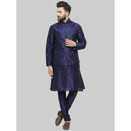 ROYAL KURTA Pure Silk Kurta With Churidar And Nehru jacket-picture-38