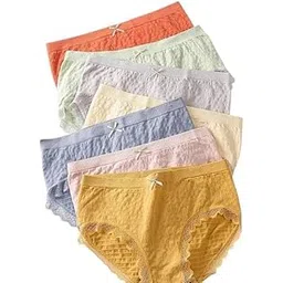 royal luxury Women's Seamless Mid Waist Panty Traceless Underwear Ladies Cotton Crotch Skin Friendly Antibacterial Breathable Lace Edge (Multicolor)-picture-45