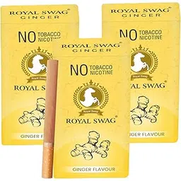ROYAL SWAG Natural Herbal Cigarettes Ginger Flavour(30 Sticks) Ayurvedic Herbs Clove, Tulsi, and More Additives and Chemicals 100% Tobacco-Free and Nicotine-Free-picture-10