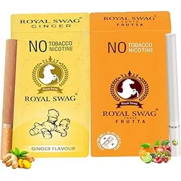 ROYAL SWAG Natural Herbal Cigarettes Ginger, Frutta Flavour (20 Sticks) Ayurvedic Herbs Clove, Tulsi, and More Additives and Chemicals 100% Tobacco-Free and Nicotine-Free-picture-21
