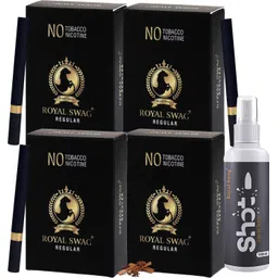 royal swag Herbal Cigarette Regular Flavour 80 Sticks Ayurvedic Dhoompan With Shot 100 ML Smoking Cessations-picture-14