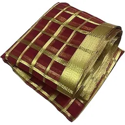 Royal Textiles Pure Silk Gold Zari Checks Wedding Turban Cloth, Traditional Safa Pagdi for Cultural Occasions-picture-36