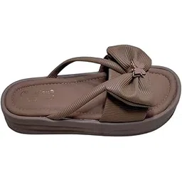 Royal Vibes Women’s EVA Flat Sleeper Sandals | Light Brown Color | Stylish Bow Detail | Lightweight & Comfortable Footwear for Daily | Casual & Outdoor Wear-picture-30