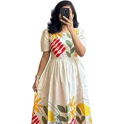royalica Women's Pure Cotton Maxi Midi Dress – Elegant Floral Printed Long Dress | Soft & Breathable Fabric | Casual-picture-46